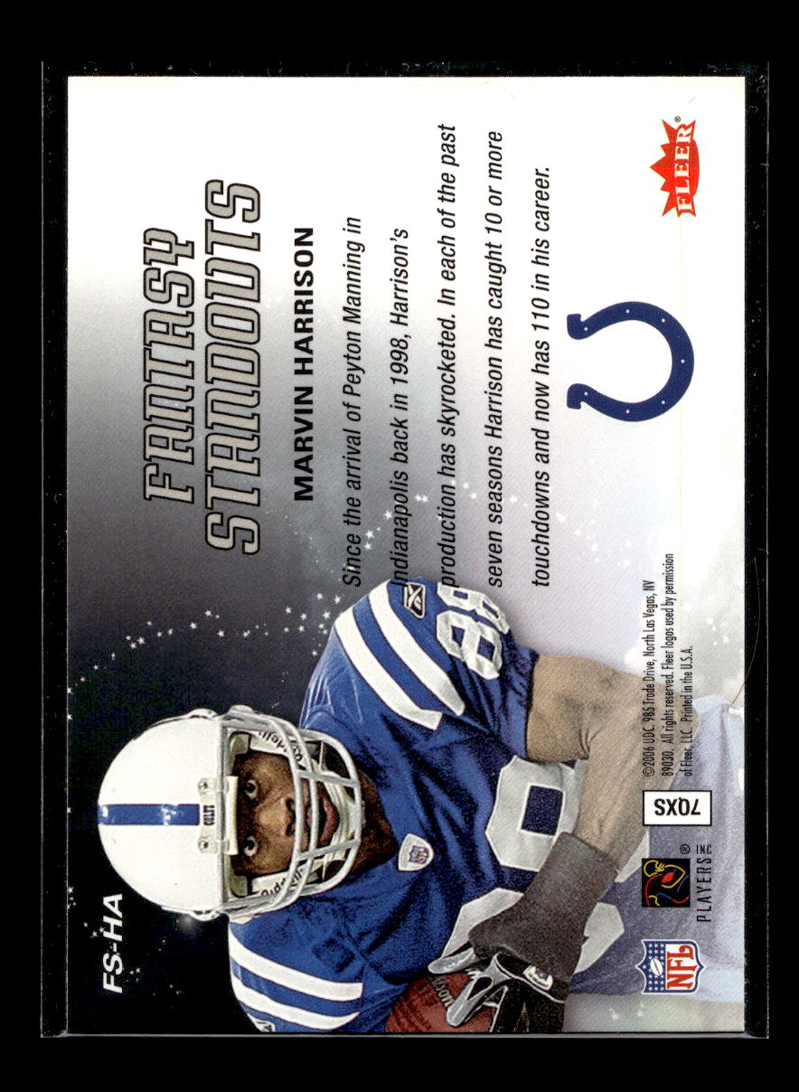 2006 Fleer Fantasy Standouts #FSHA Marvin Harrison (Indianapolis Colts)