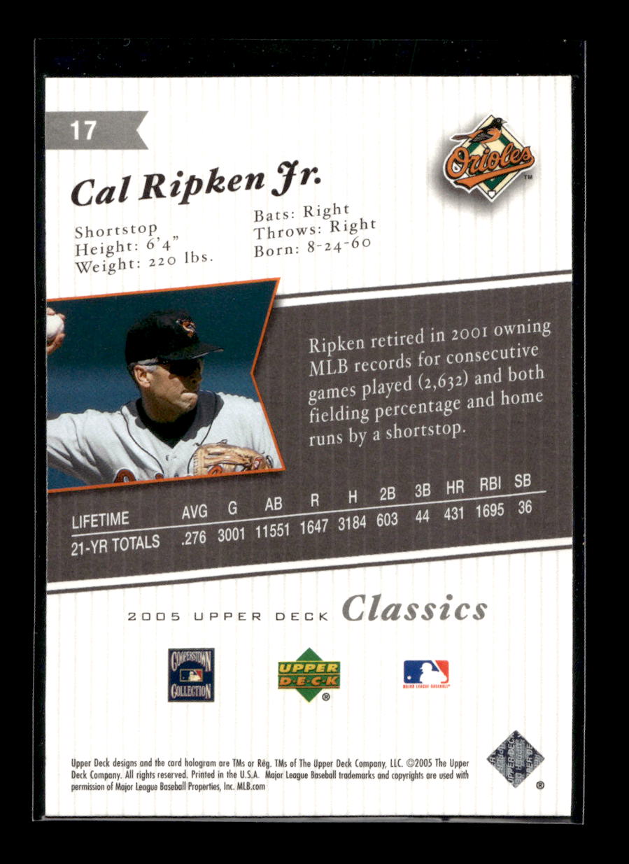 2005 Upper Deck Classics #17 Cal Ripken (Baltimore Orioles)