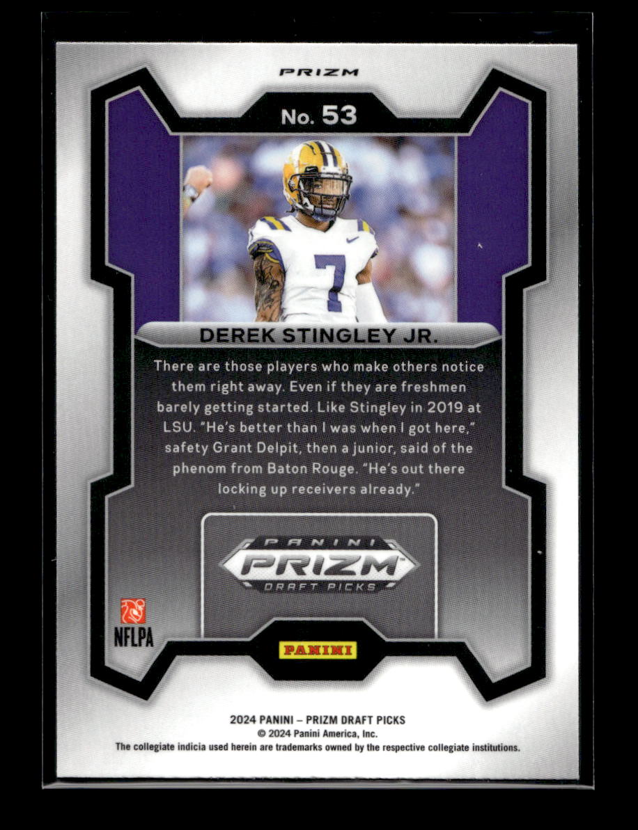 2024 Panini Prizm Draft Picks Prizms Red Ice #53 Derek Stingley Jr.