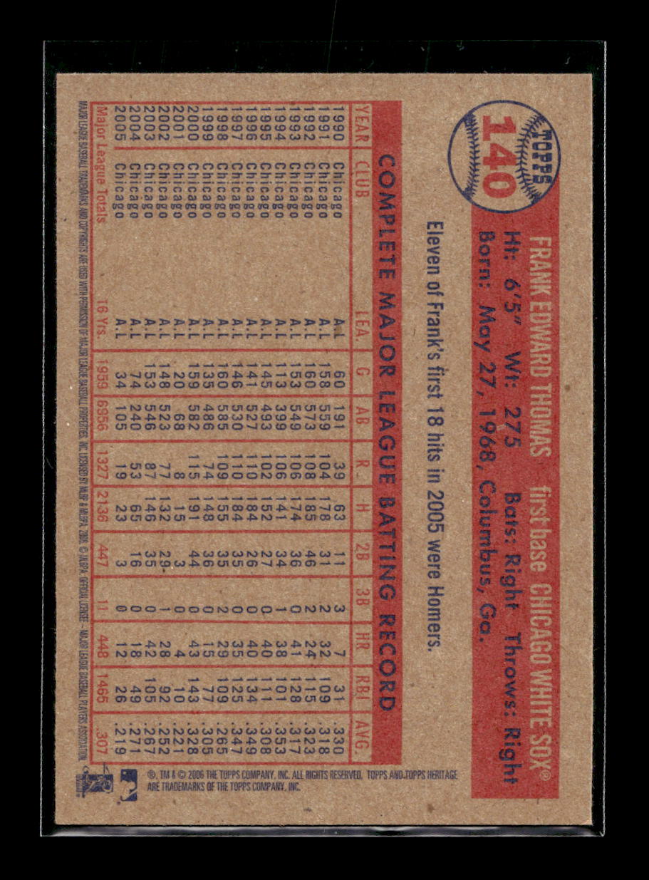 2006 Topps Heritage #140 Frank Thomas (Chicago White Sox)
