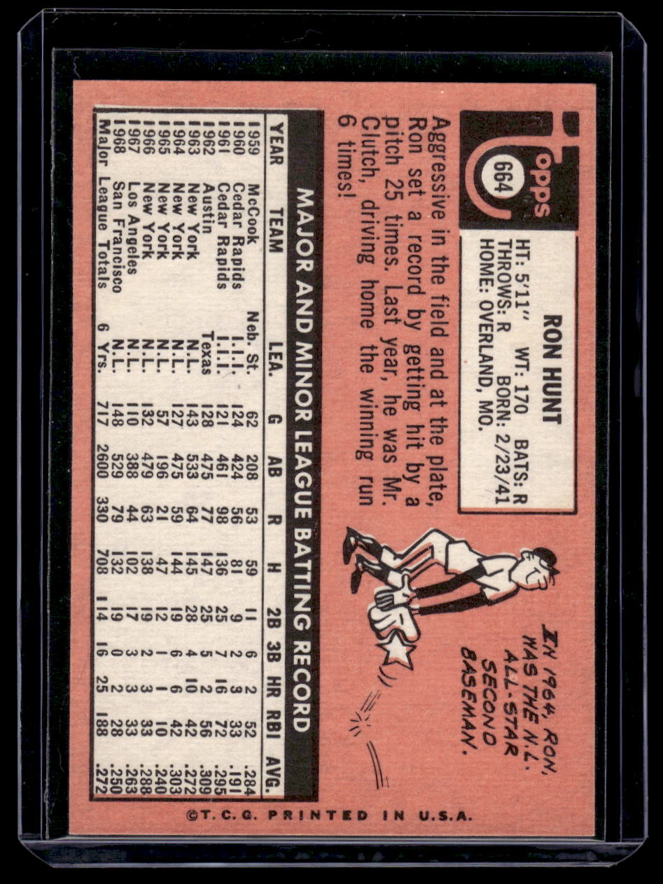 1969 Topps #664 Ron Hunt (San Francisco Giants)