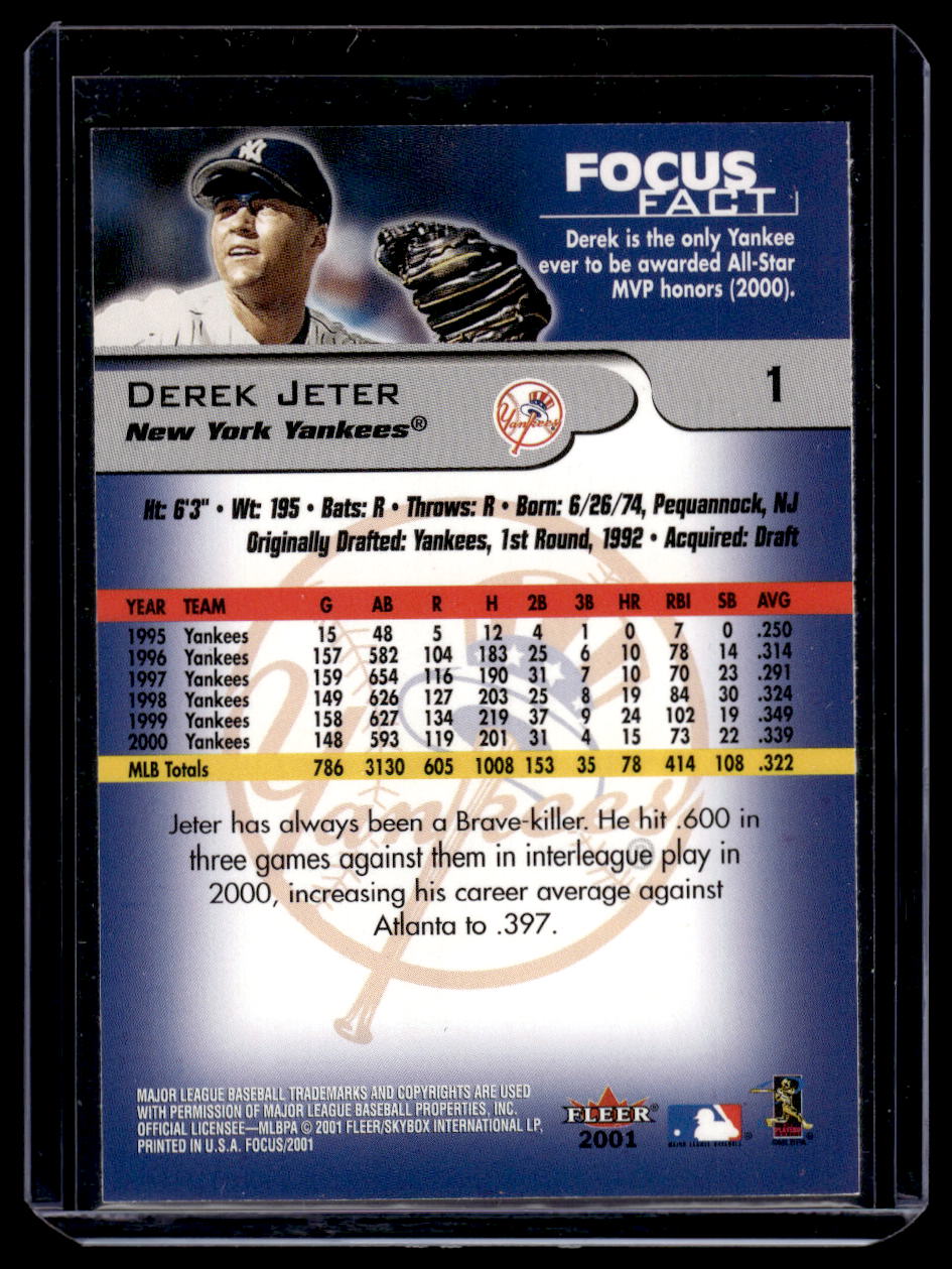 2001 Fleer Focus #1 Derek Jeter (New York Yankees)