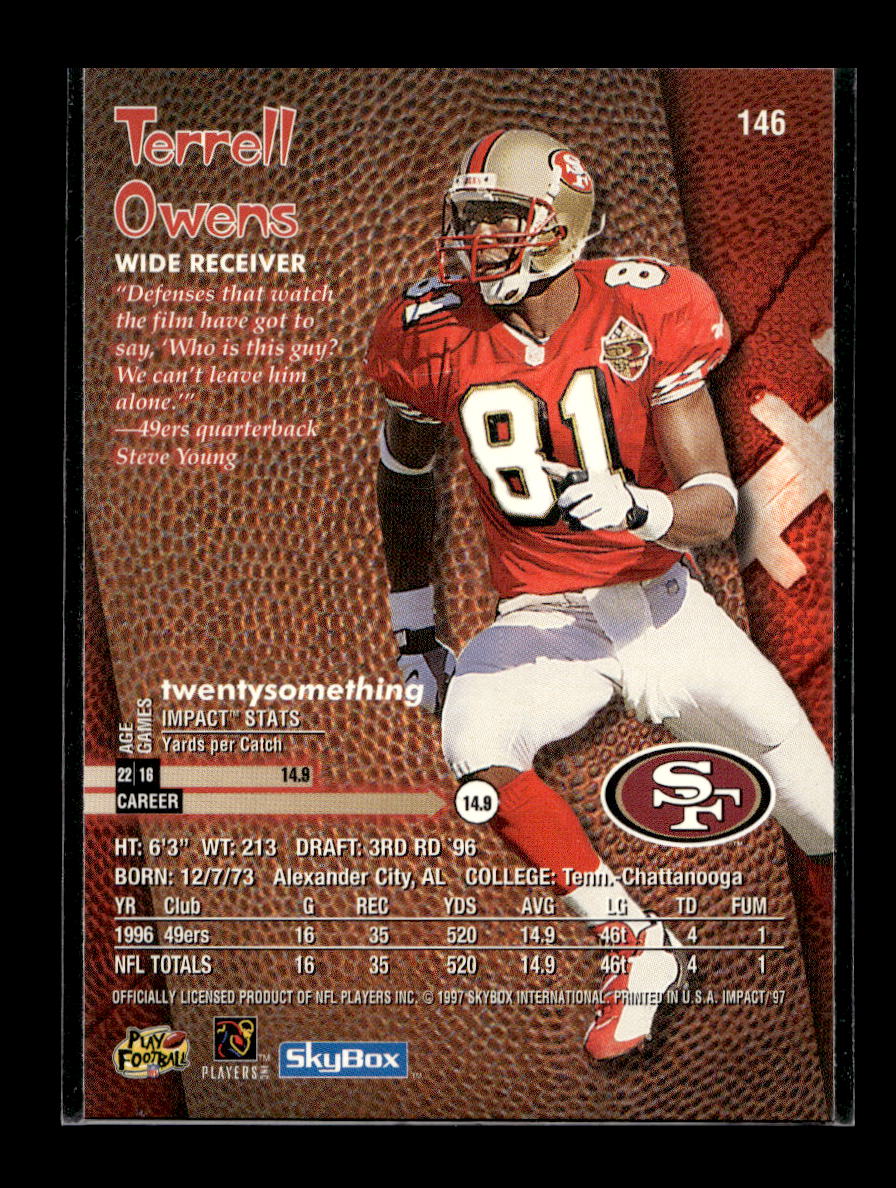 1997 SkyBox Impact #146 Terrell Owens (San Francisco 49ers)