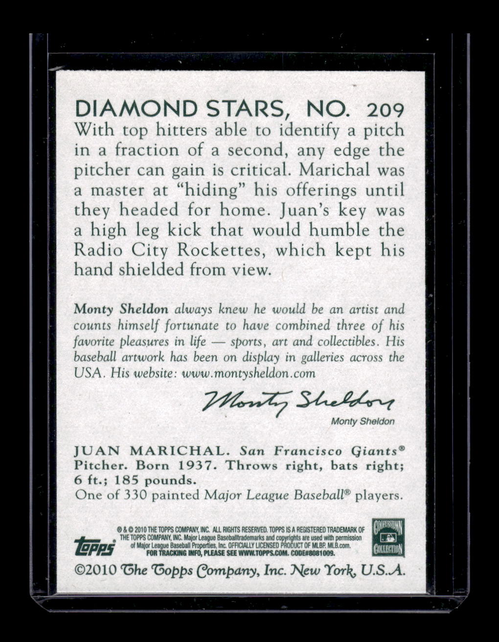 2010 Topps National Chicle #209 Juan Marichal (San Francisco Giants)