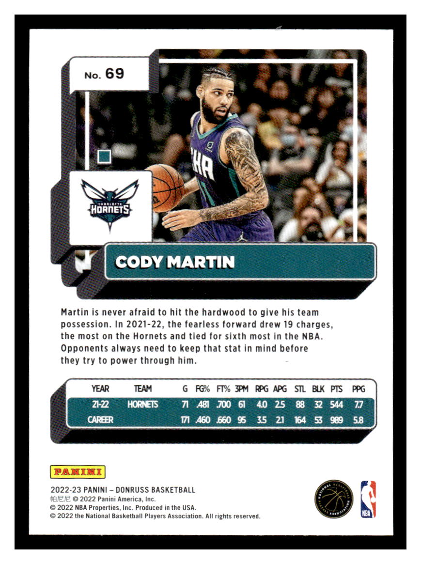 2023-24 NBA Hoops #69 Cody Martin (Charolette Hornets)