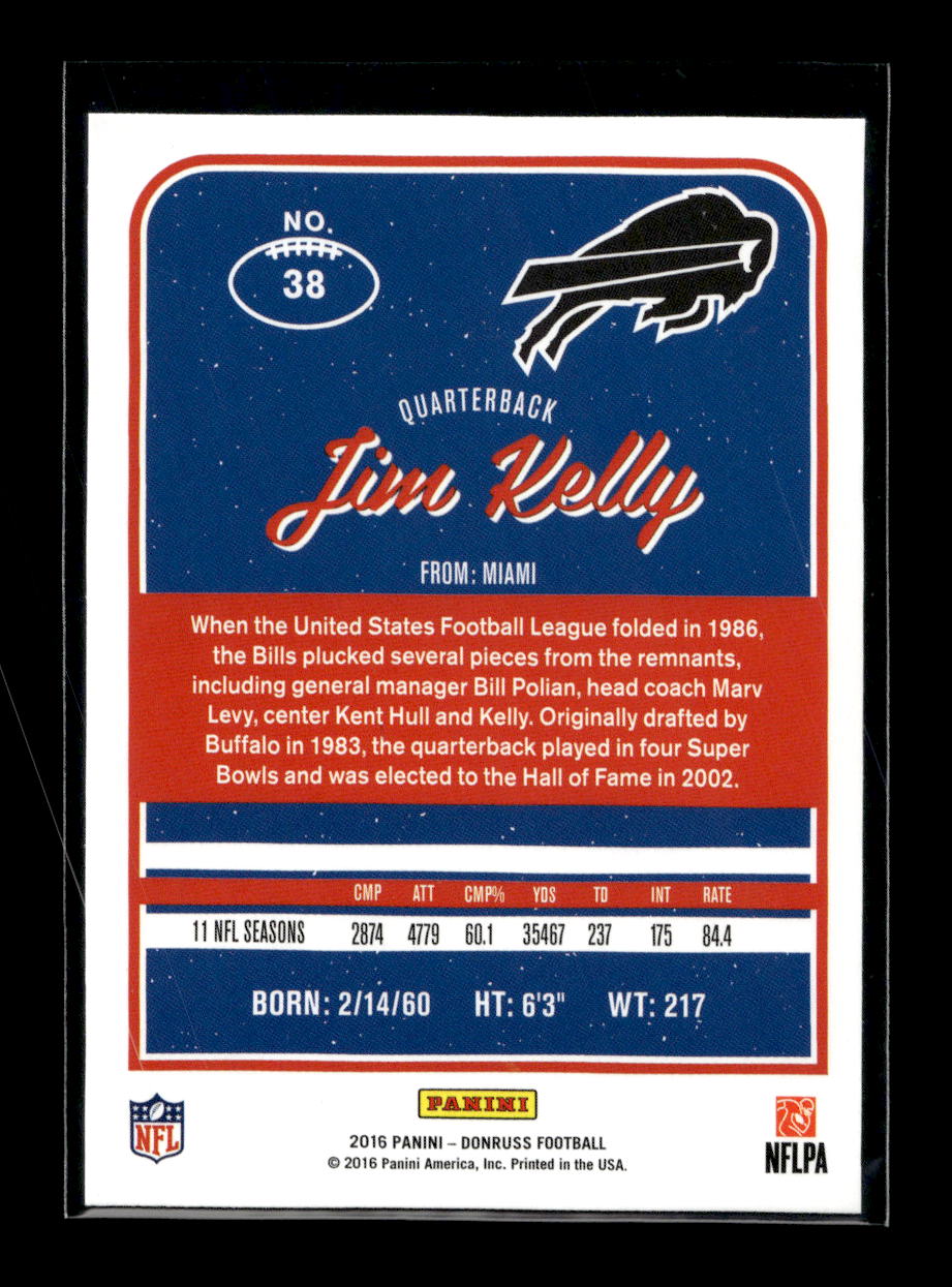 2016 Donruss #38 Jim Kelly (Buffalo Bills)