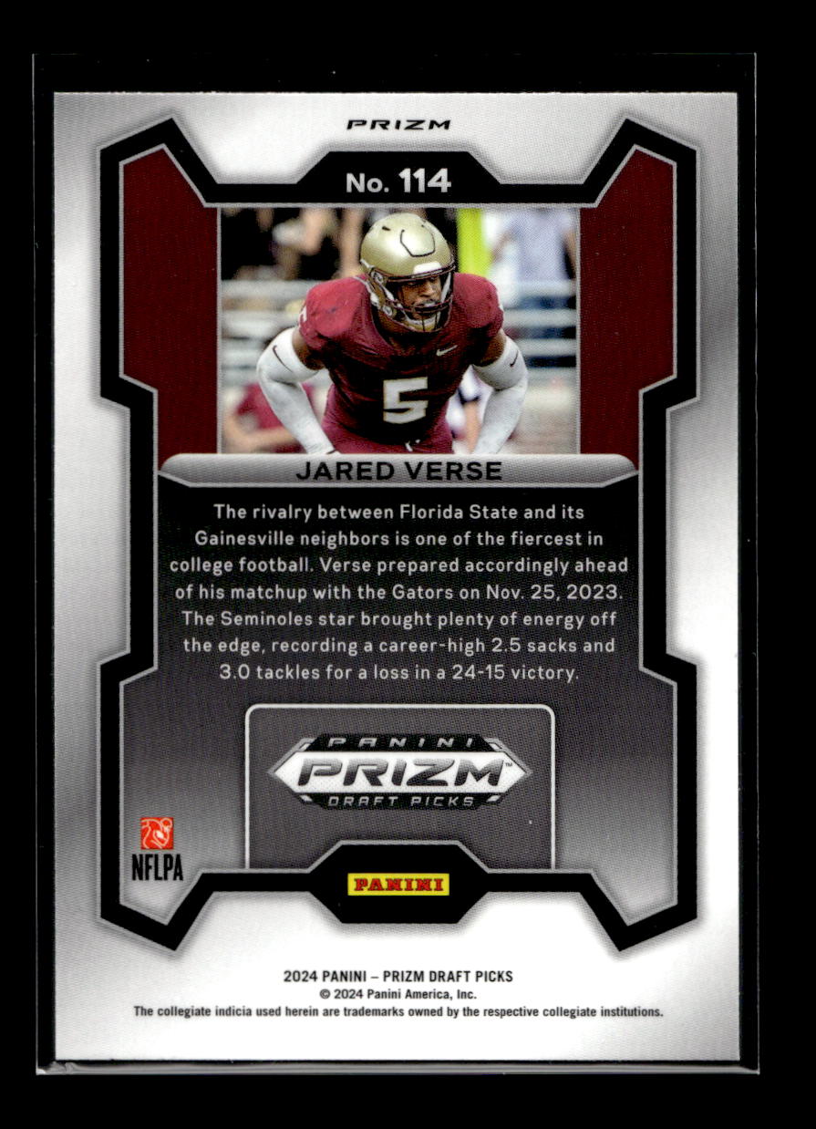 2024 Panini Prizm Draft Picks Prizms Red Ice Rookie #114 Jared Verse