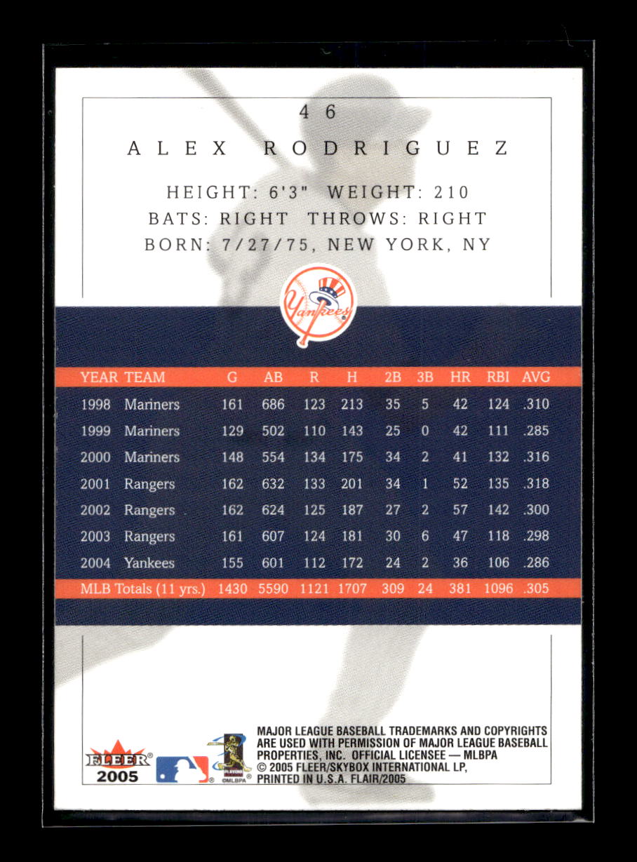 2005 Flair #46 Alex Rodriguez (New York Yankees)