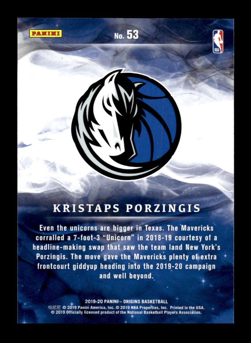 2019-20 Panini Origins #53 Kristaps Porzingis (Dallas Mavericks)