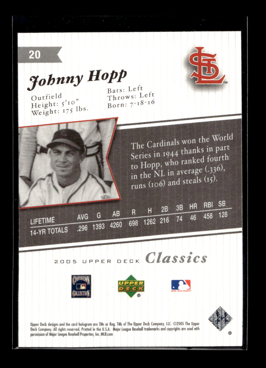 2005 Upper Deck Classics #20 Johnny Hopp (St. Louis Cardinals)