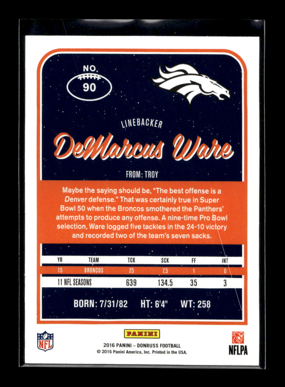 2016 Donruss #90 DeMarcus Ware (Denver Broncos)