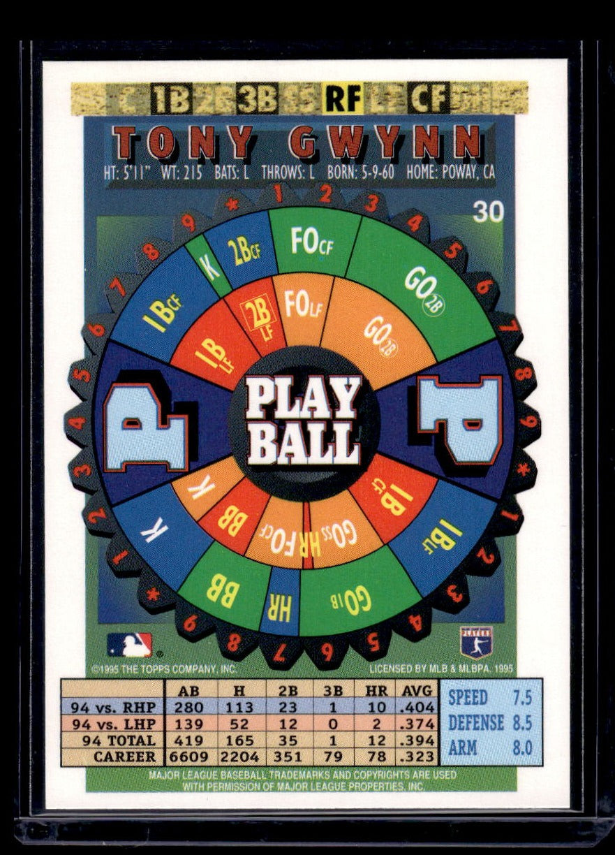 1995 Bazooka #30 Tony Gwynn (San Diego Padres)
