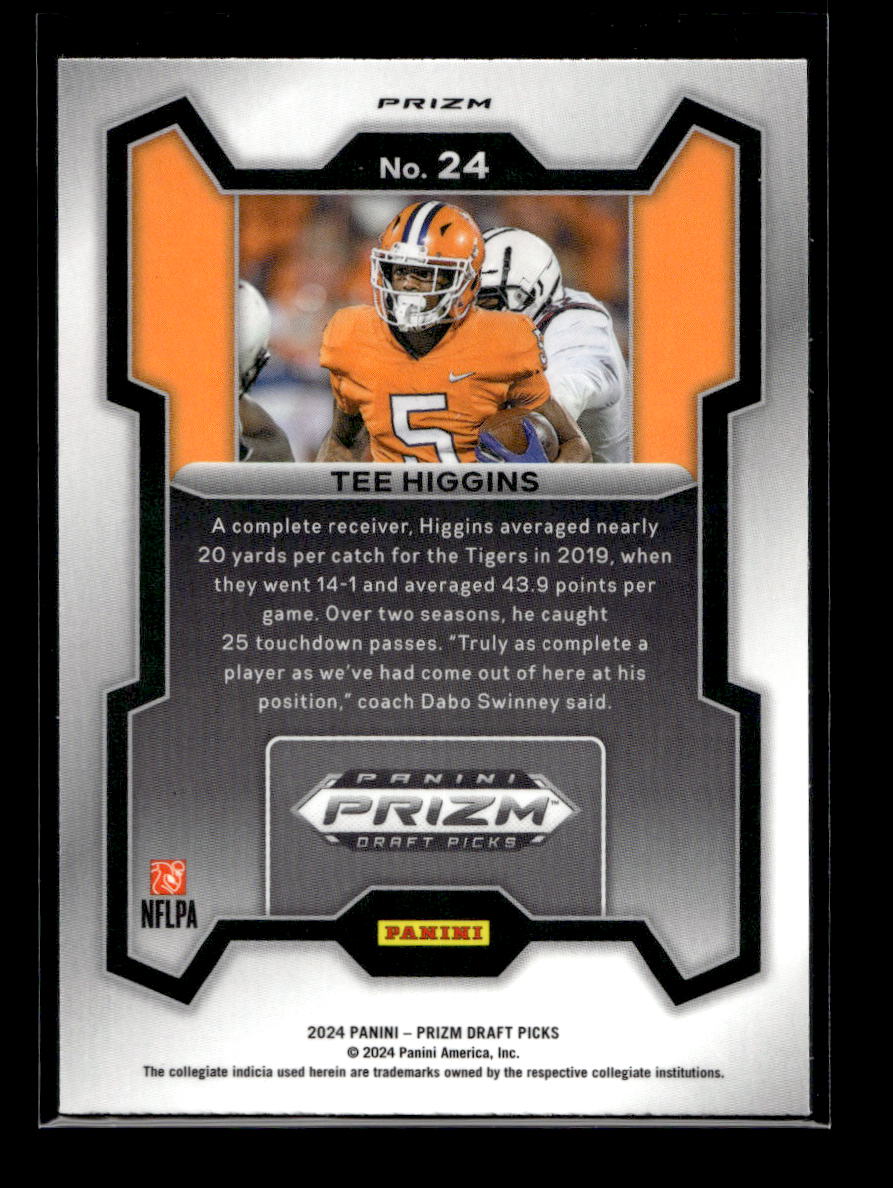 2024 Panini Prizm Draft Picks Prizms Red Ice #24 Tee Higgins
