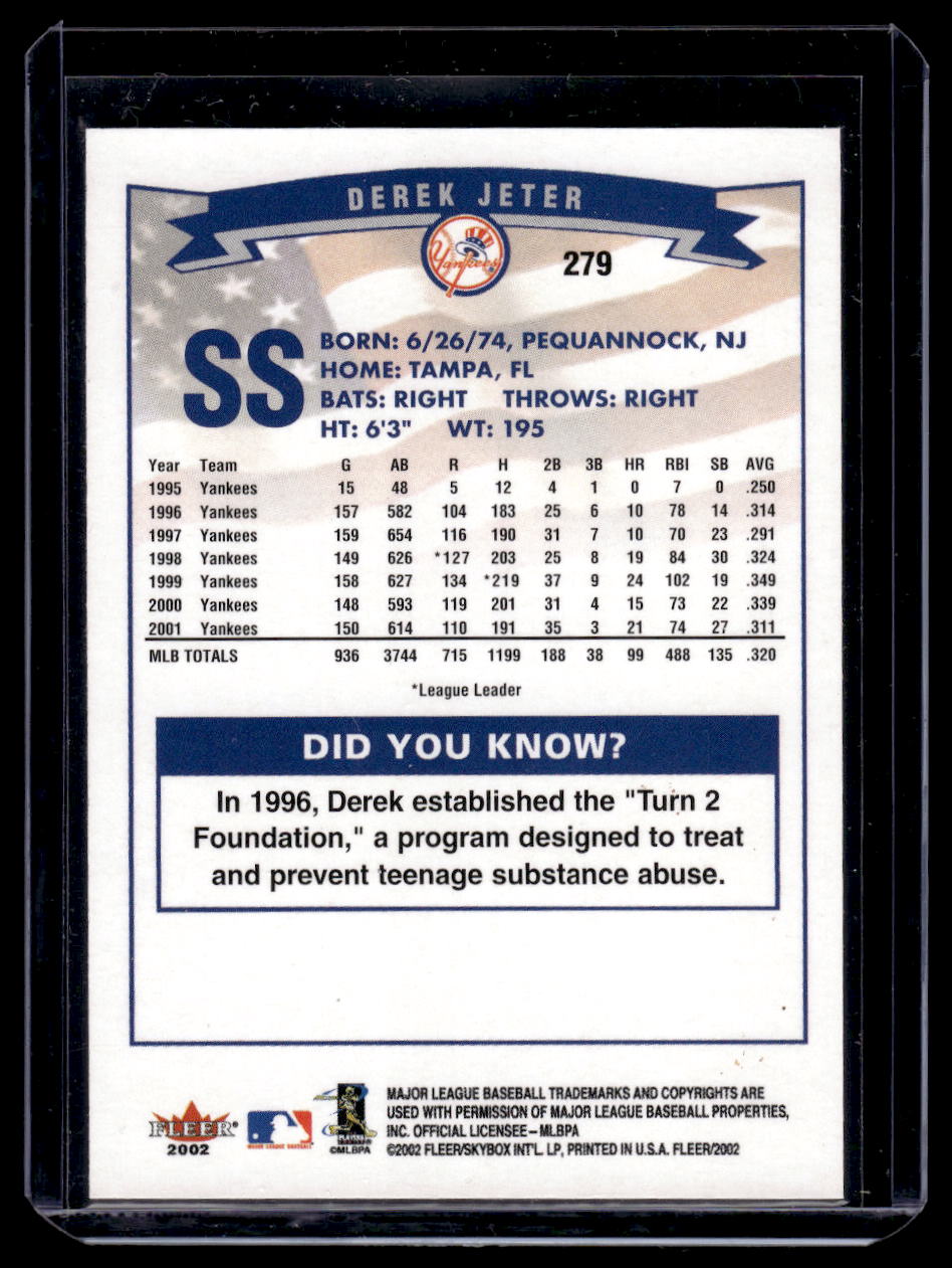 2002 Fleer #279 Derek Jeter (New York Yankees)