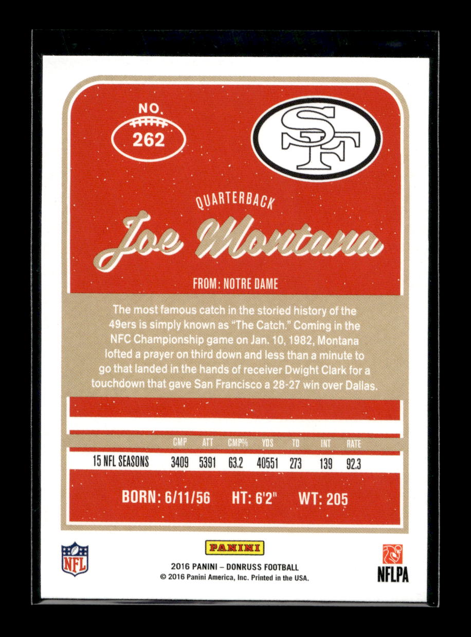 2016 Donruss #262 Joe Montana (San Francisco 49ers)