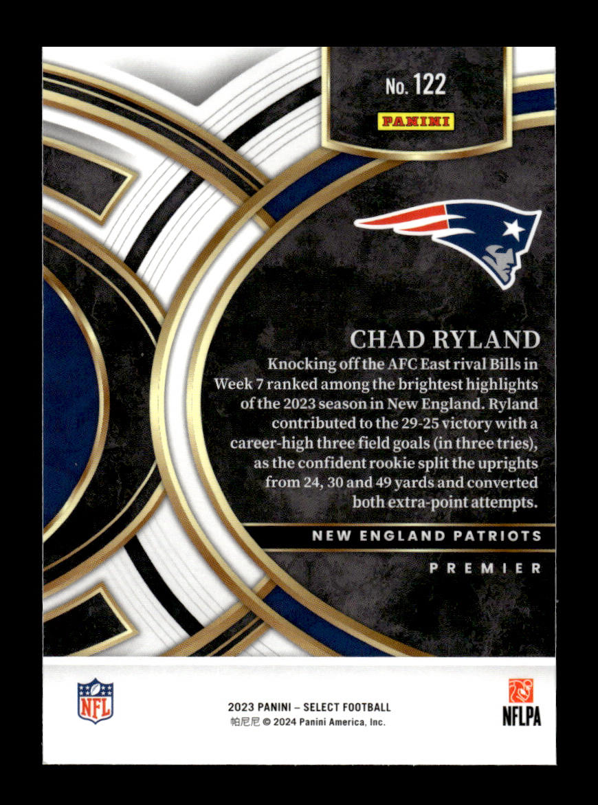2023 Select #122 Chad Ryland Rookie (New England Patriots)