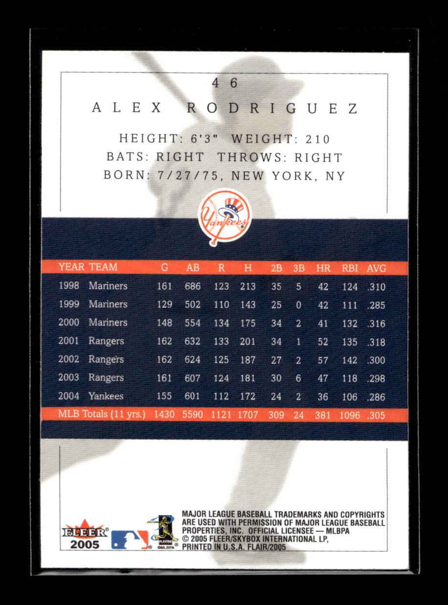 2005 Flair #46 Alex Rodriguez (New York Yankees)