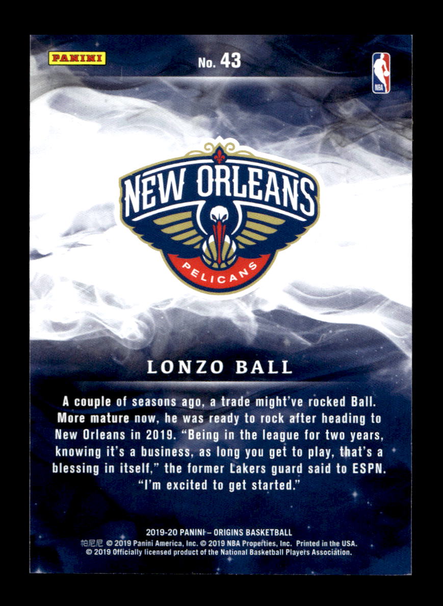 2019-20 Panini Origins Red #43 Lonzo Ball (New Orleans Pelicans)