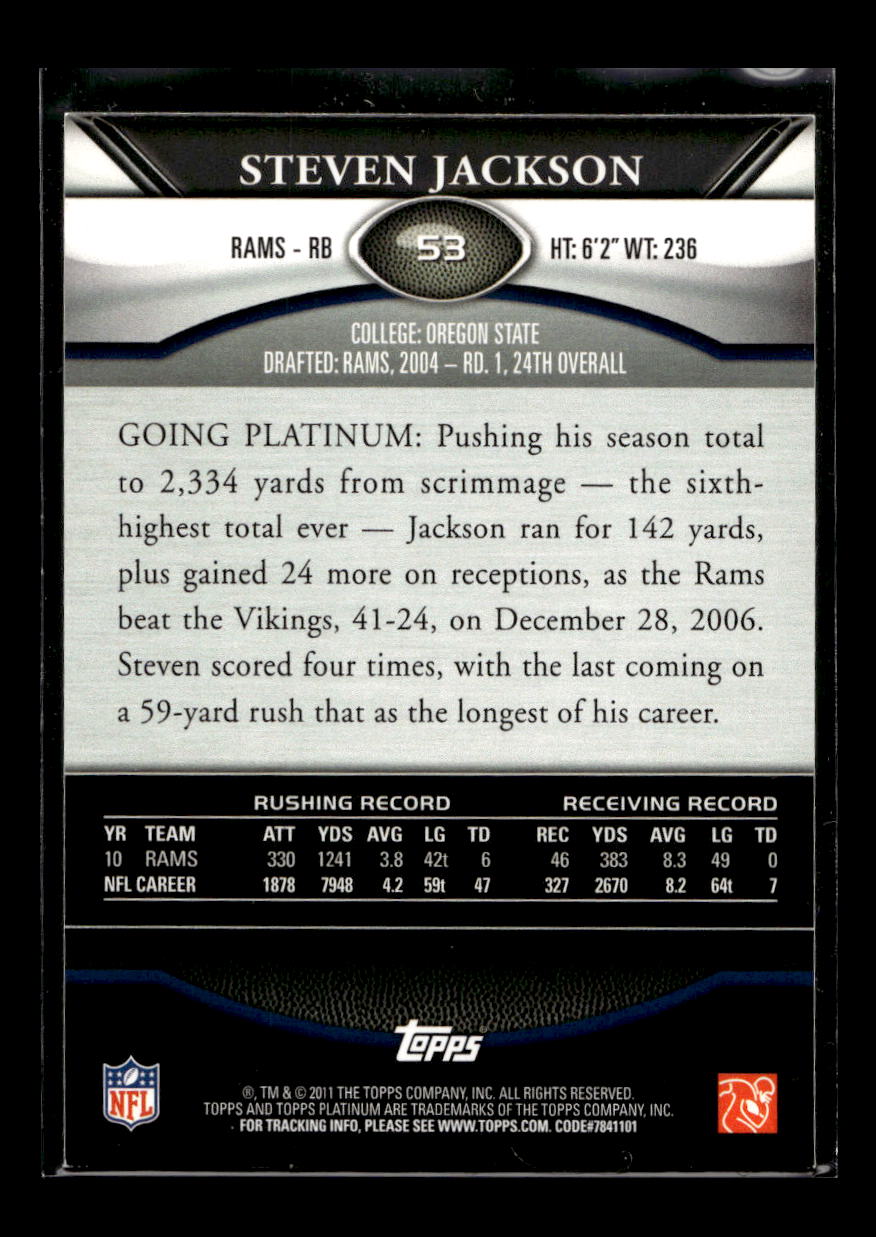 2011 Topps Platinum #53 Steven Jackson (Rams)