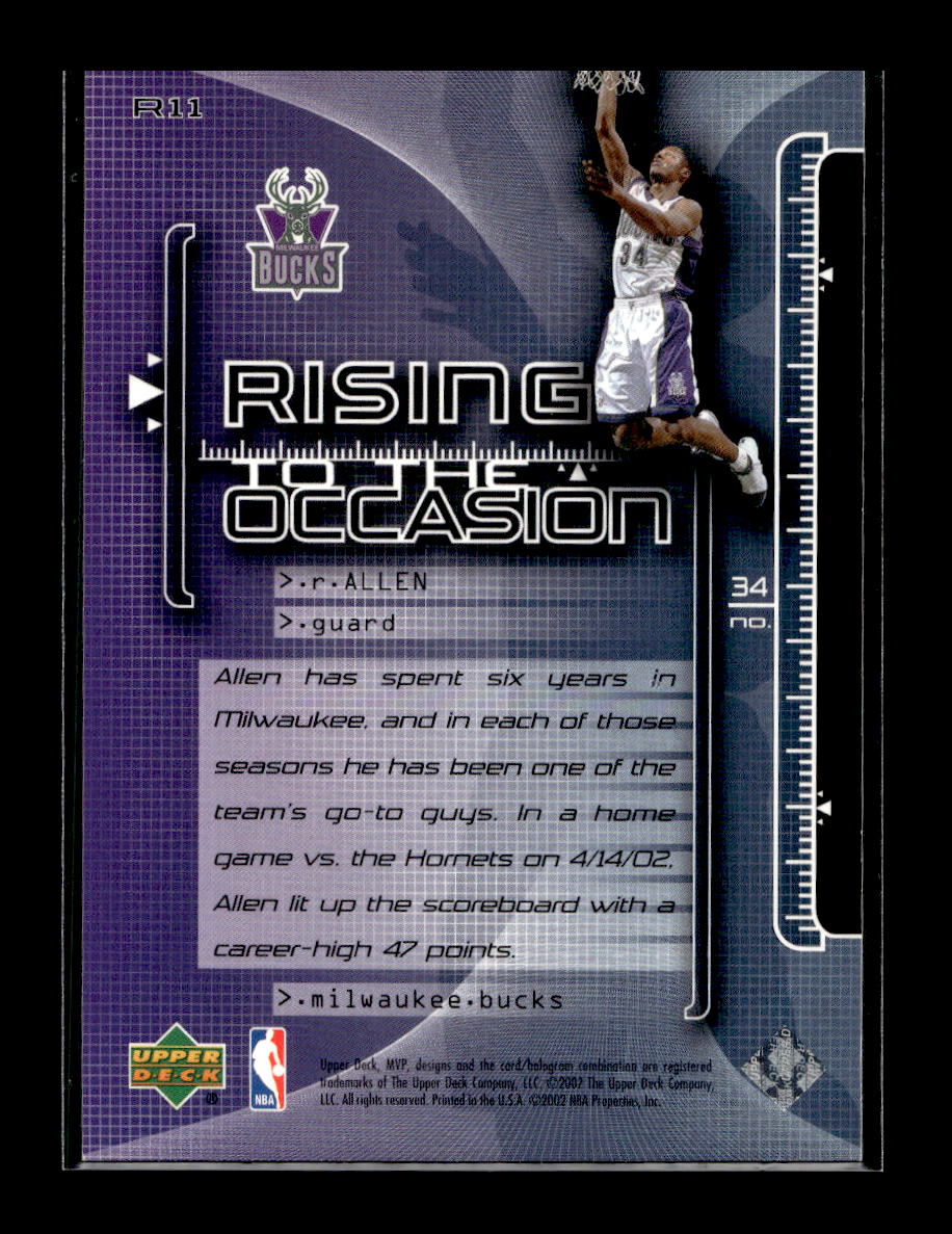 2002-03 Upper Deck MVP Rising to the Occasion #11 Ray Allen (Milwaukee Bucks)