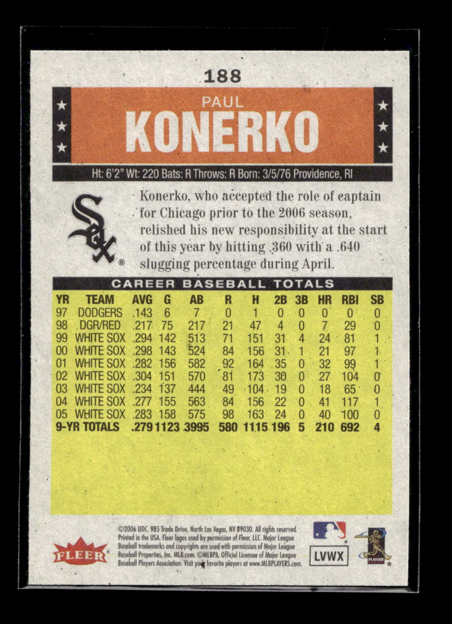 2006 Fleer Tradition B&W #188 Paul Konerko (Chicago White Sox)
