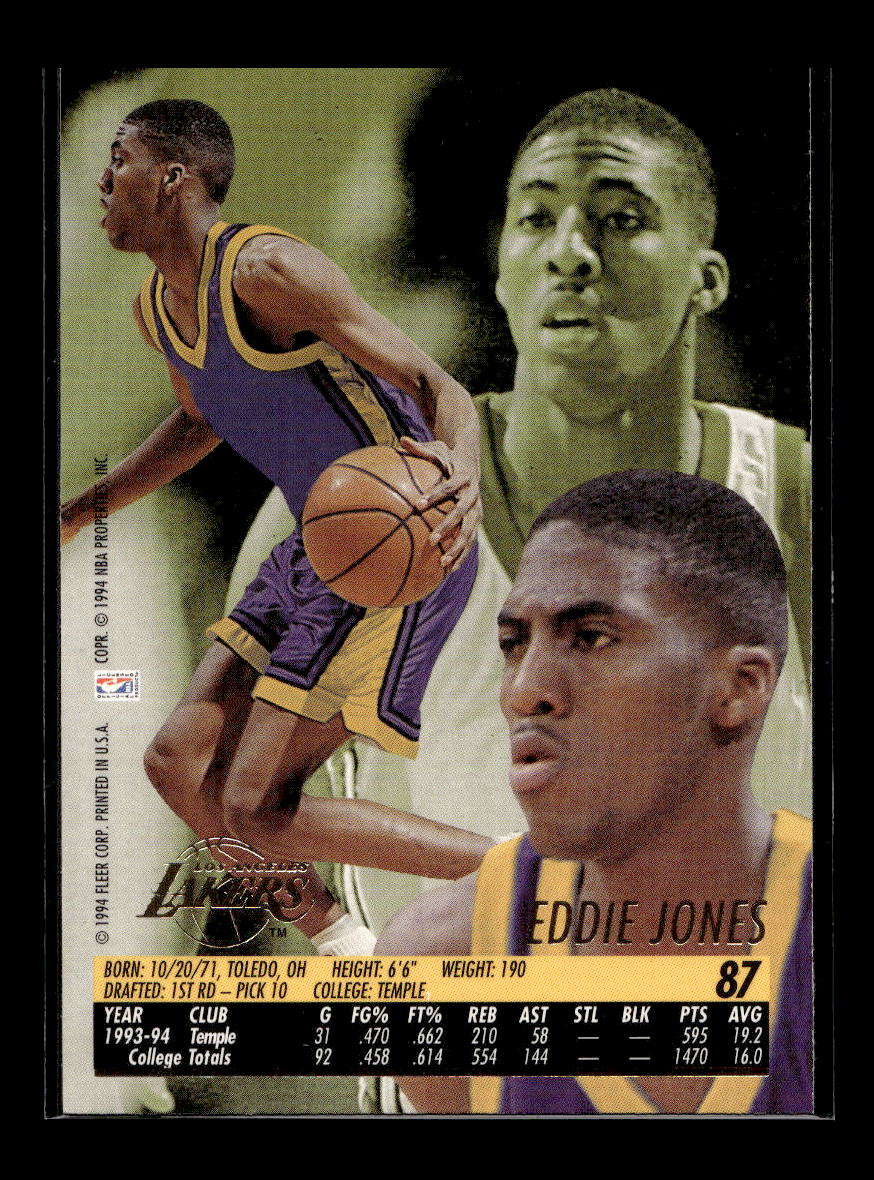 1994-95 Ultra #87 Eddie Jones Rookie (Los Angeles Lakers)
