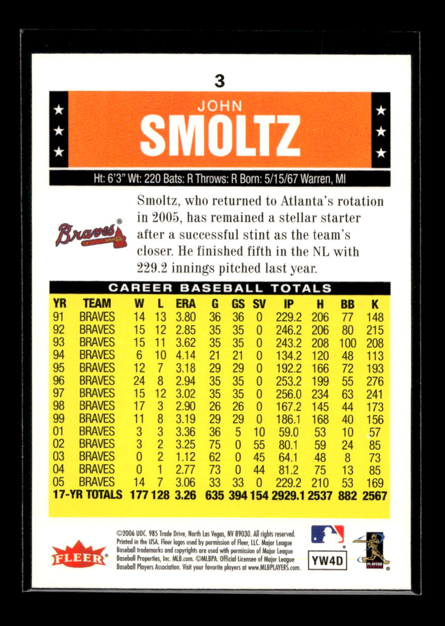 2006 Fleer Tradition #3 John Smoltz (Atlanta Braves)