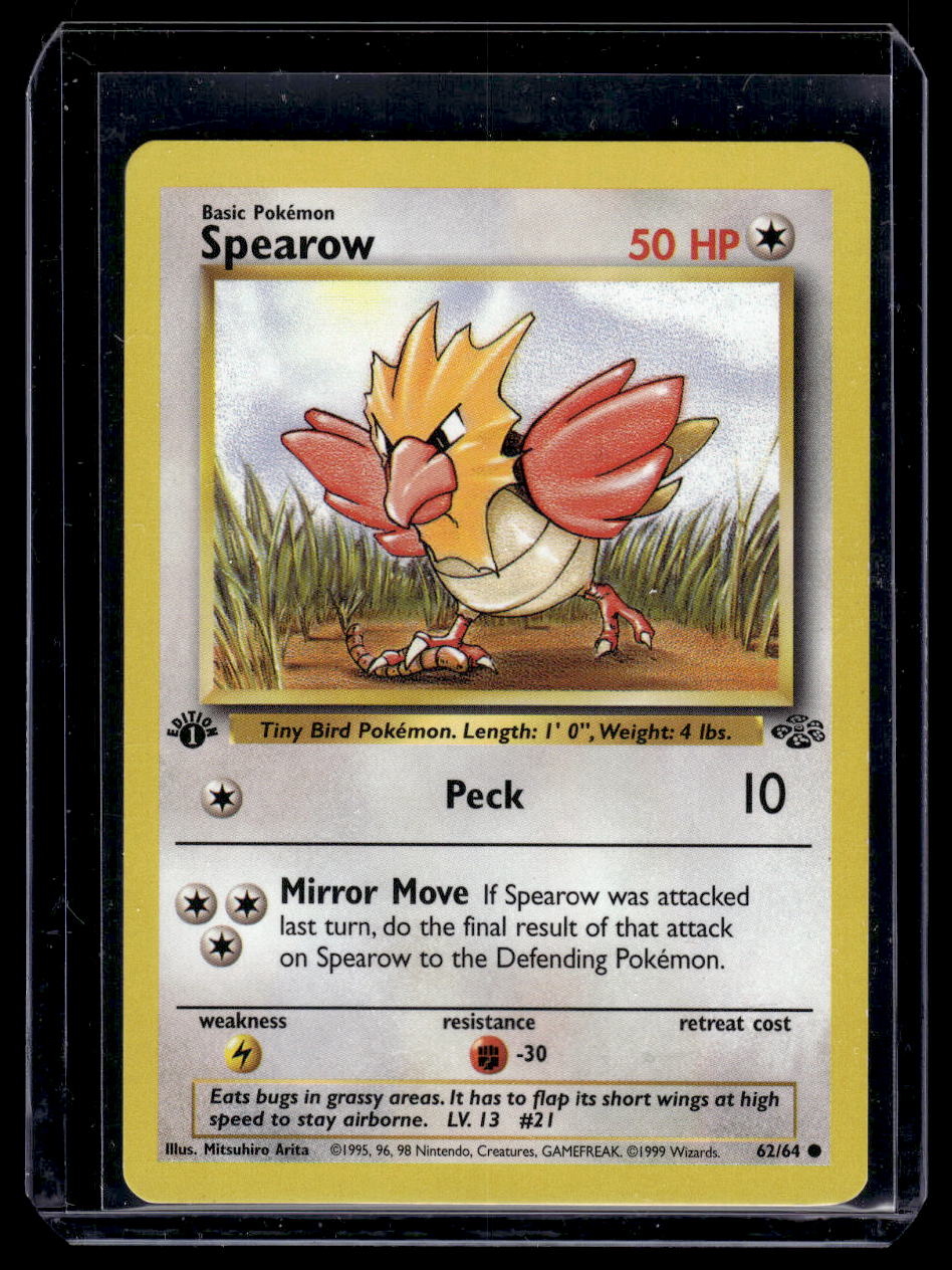 1999 Pokemon Jungle Base Set Card #52 Spearow 1st Edition Sportscard Superstore 1999 Pokemon Jungle Base Set Card #52 Spearow 1st Edition Sportscard Superstore