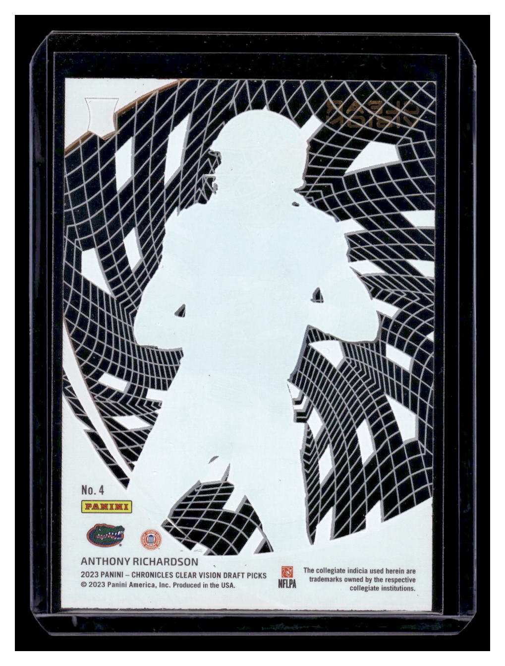 2023 Panini Chronicles Draft Picks Clear Vision #4 Anthony Richardson (Gators)