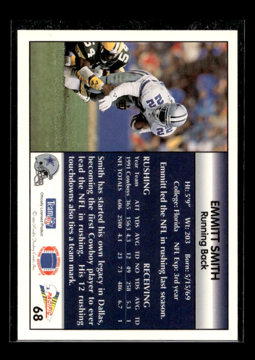 1992 Pacific #68 Emmitt Smith (Dallas Cowboys)