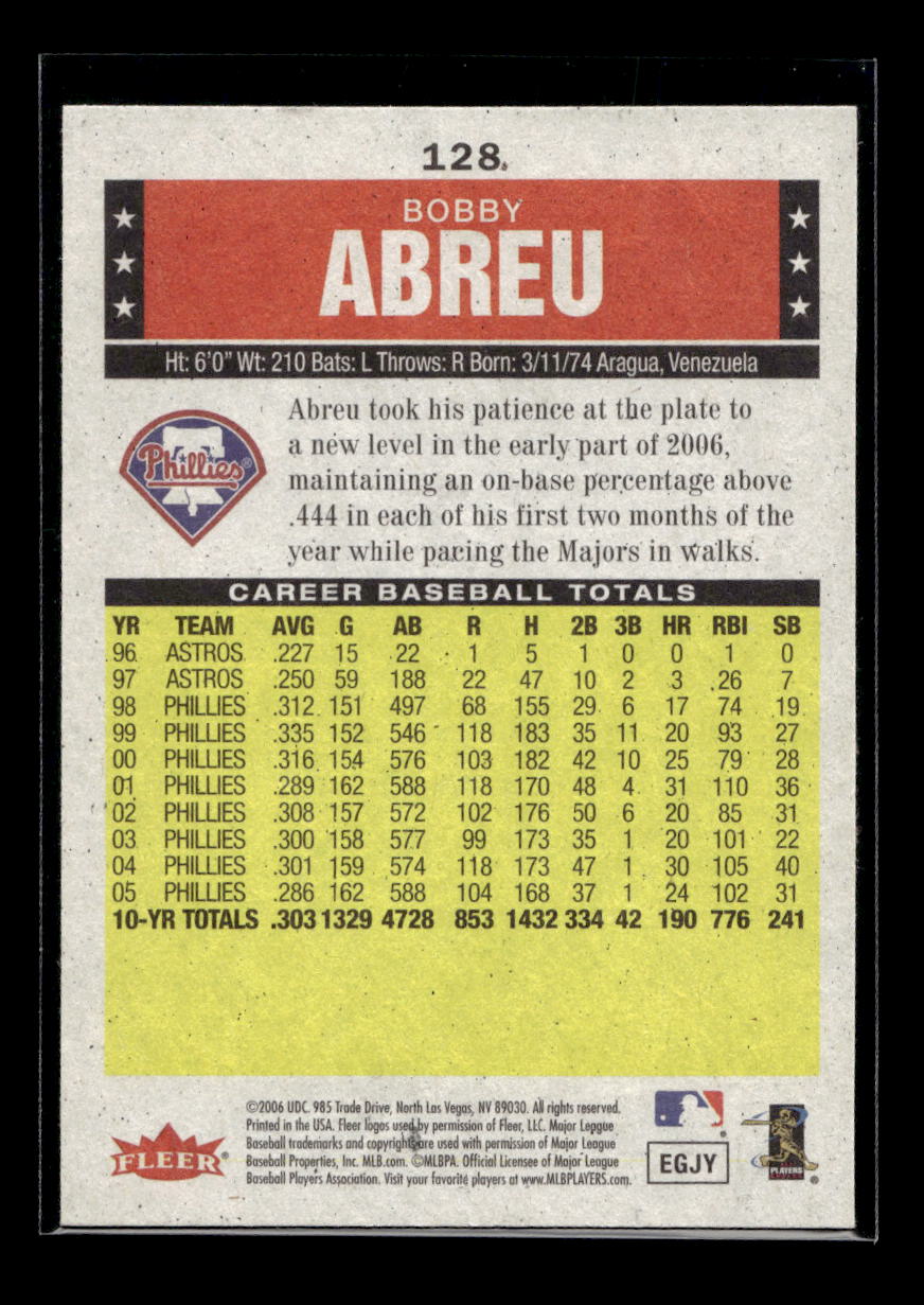 2006 Fleer Tradition Sepia #128 Bobby Abreu (Philadelphia Phillies)
