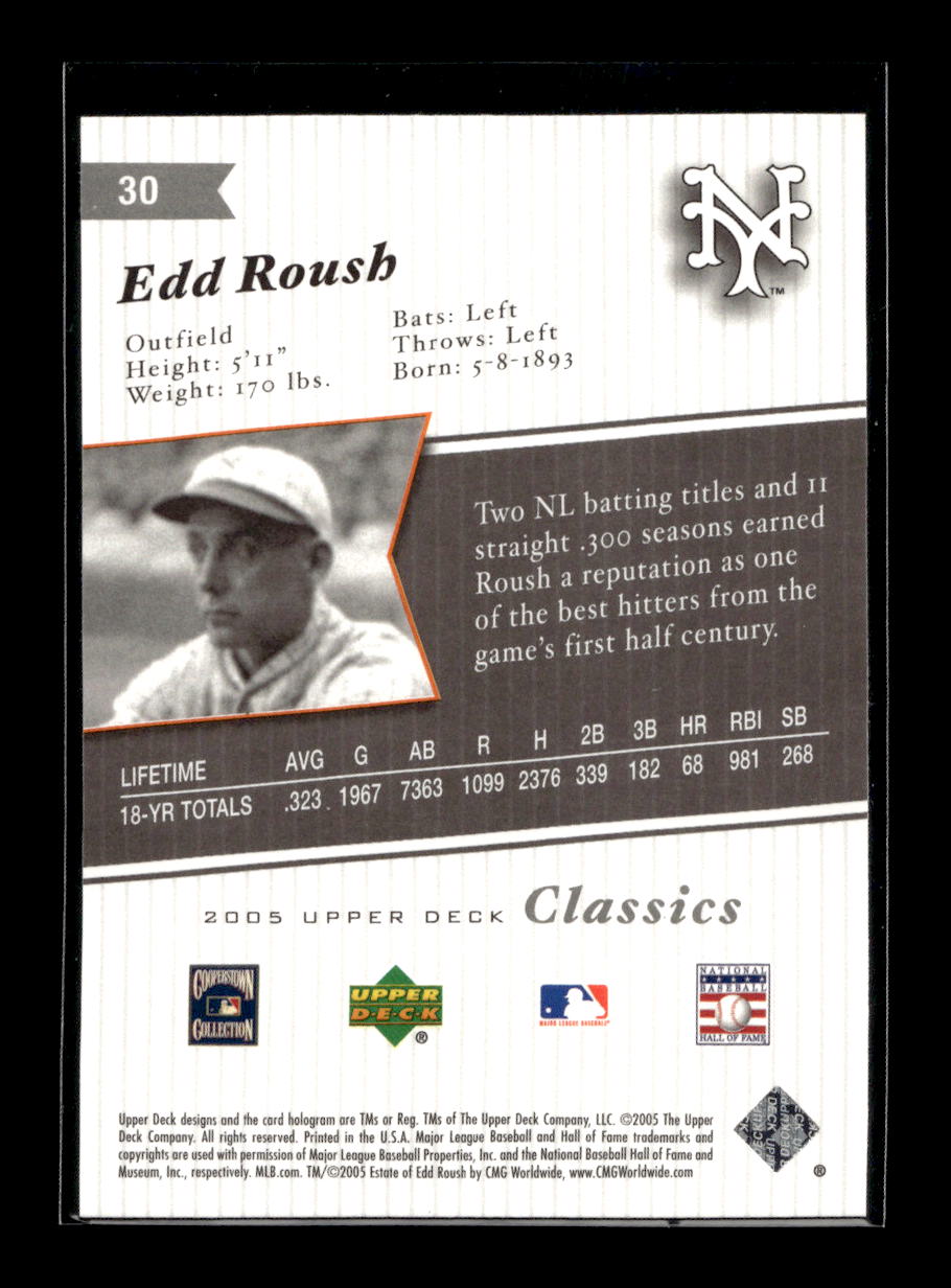2005 Upper Deck Classics #30 Edd Roush (New York Giants)
