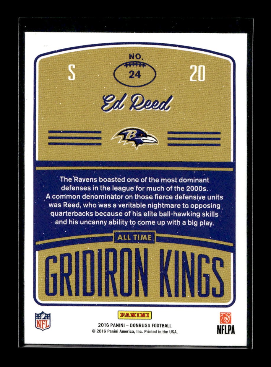 2016 Donruss All Time Gridiron Kings #24 Ed Reed (Baltimore Ravens)