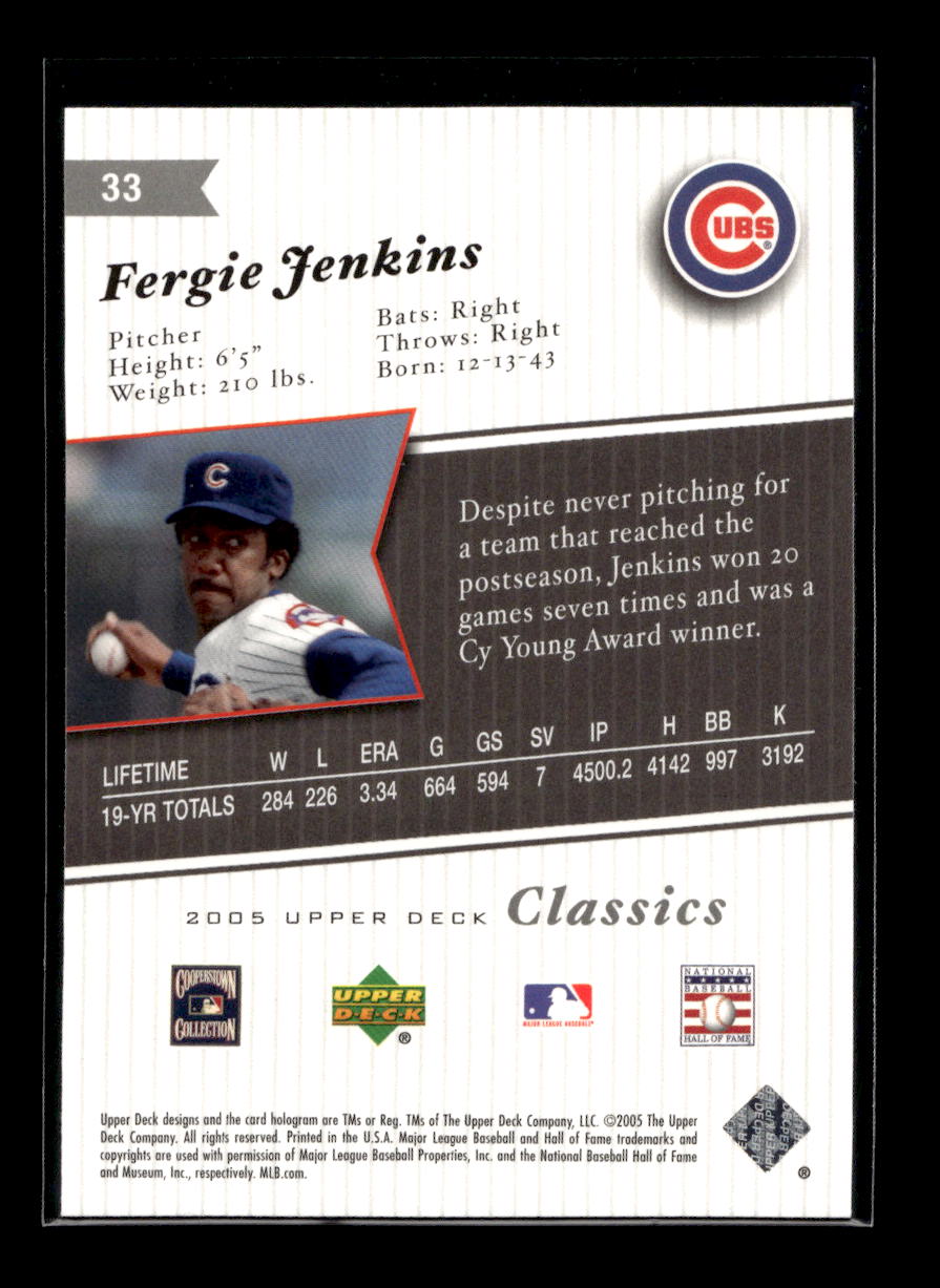 2005 Upper Deck Classics #33 Fergie Jenkins (Chicago Cubs)