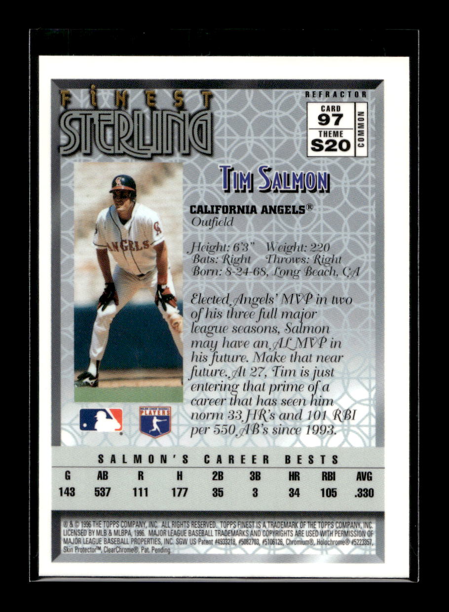 1996 Finest Refractors Bronze #97 Tim Salmon (California Angels)