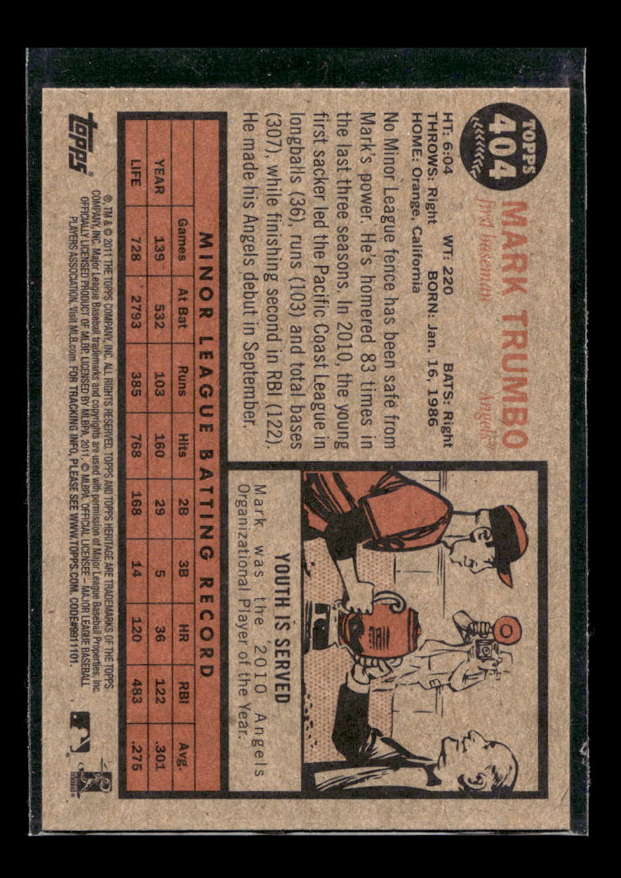 2011 Topps Heritage #404 Mark Trumbo Rookie (Los Angeles Angels)