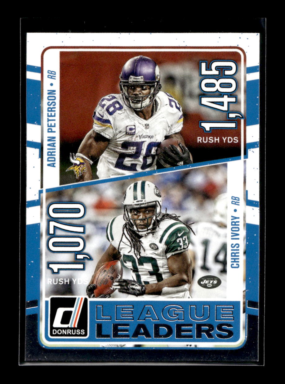 2016 Donruss League Leaders #3 Adrian Peterson/Chris Ivory (Minnesota Vikings)