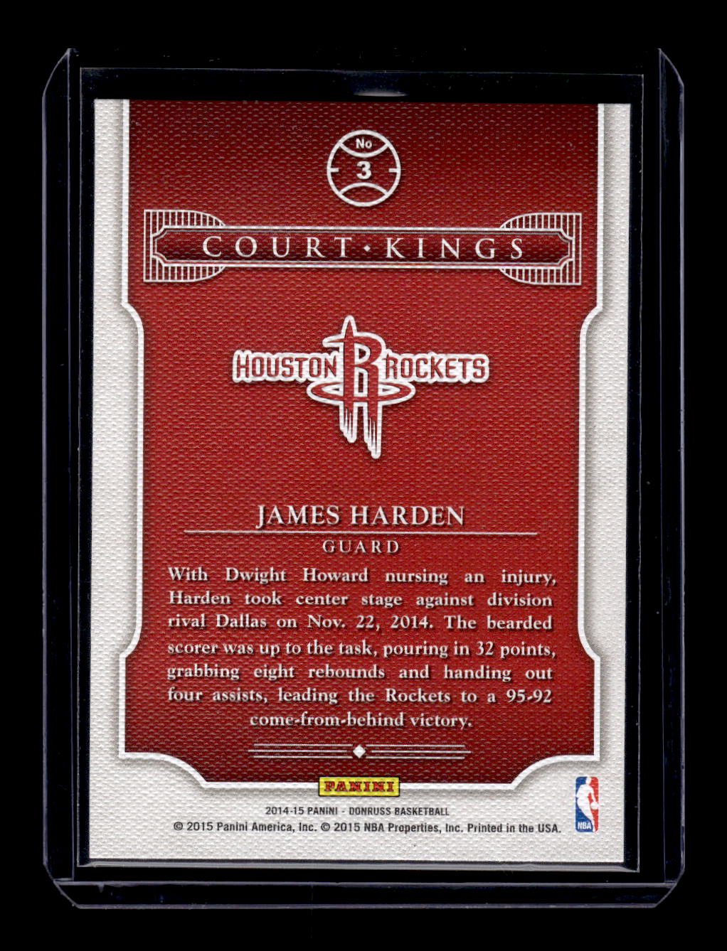 2014-15 Donruss Court Kings #3 James Harden (Houston Rockets)
