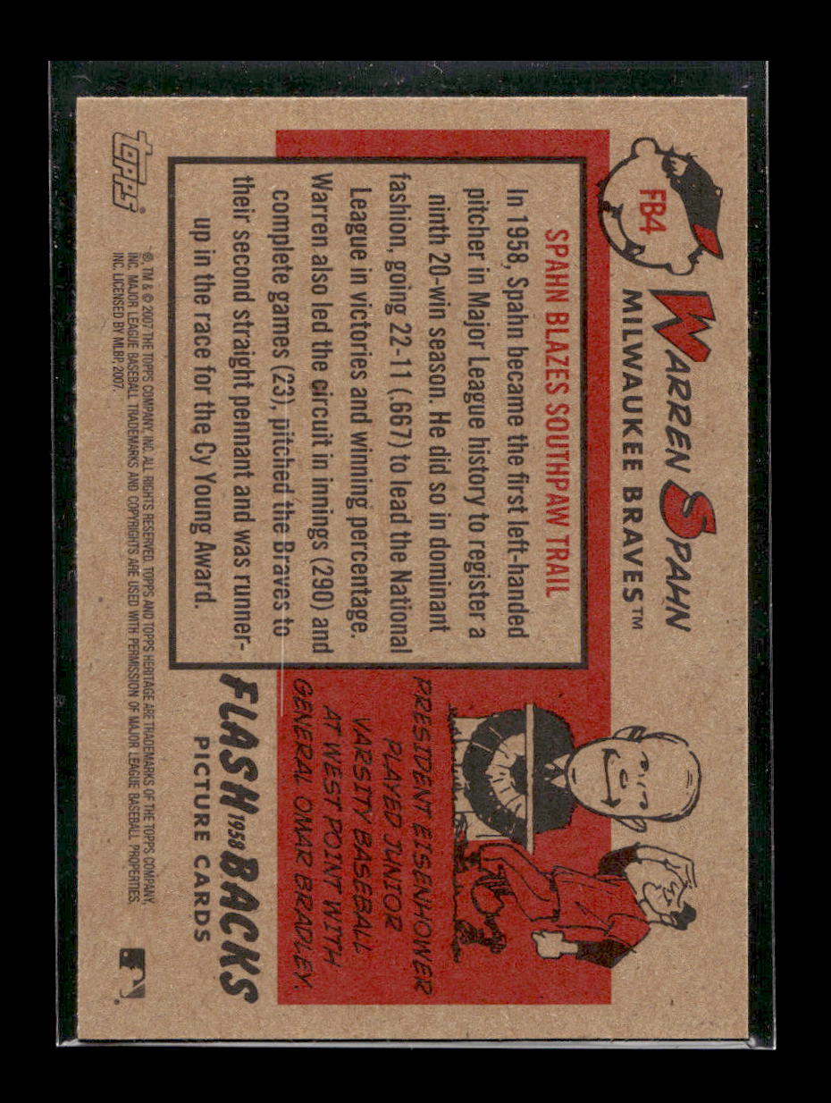 2007 Topps Heritage Flashbacks #FB4 Warren Spahn (Milwaukee Braves)
