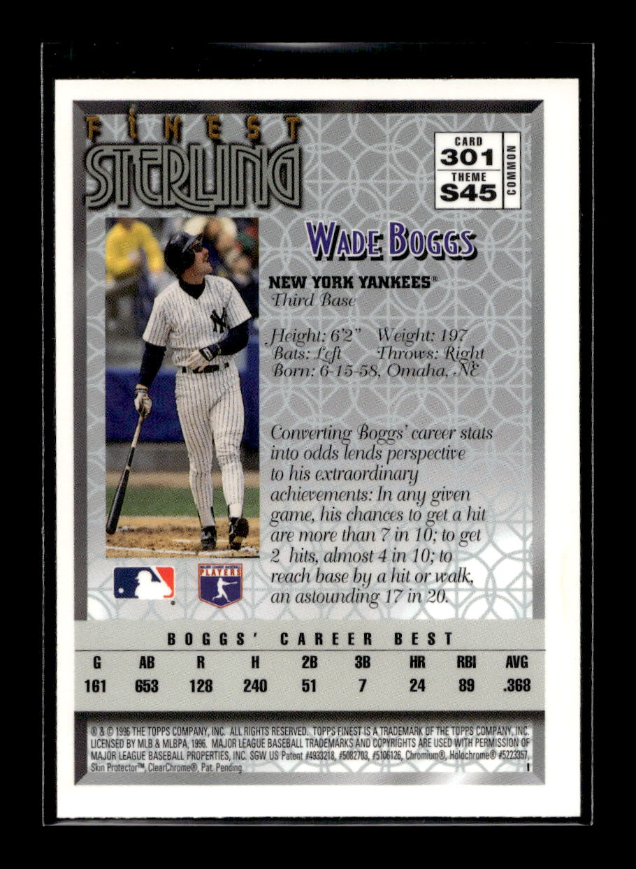 1996 Finest Bronze #301 Wade Boggs (New York Yankees)