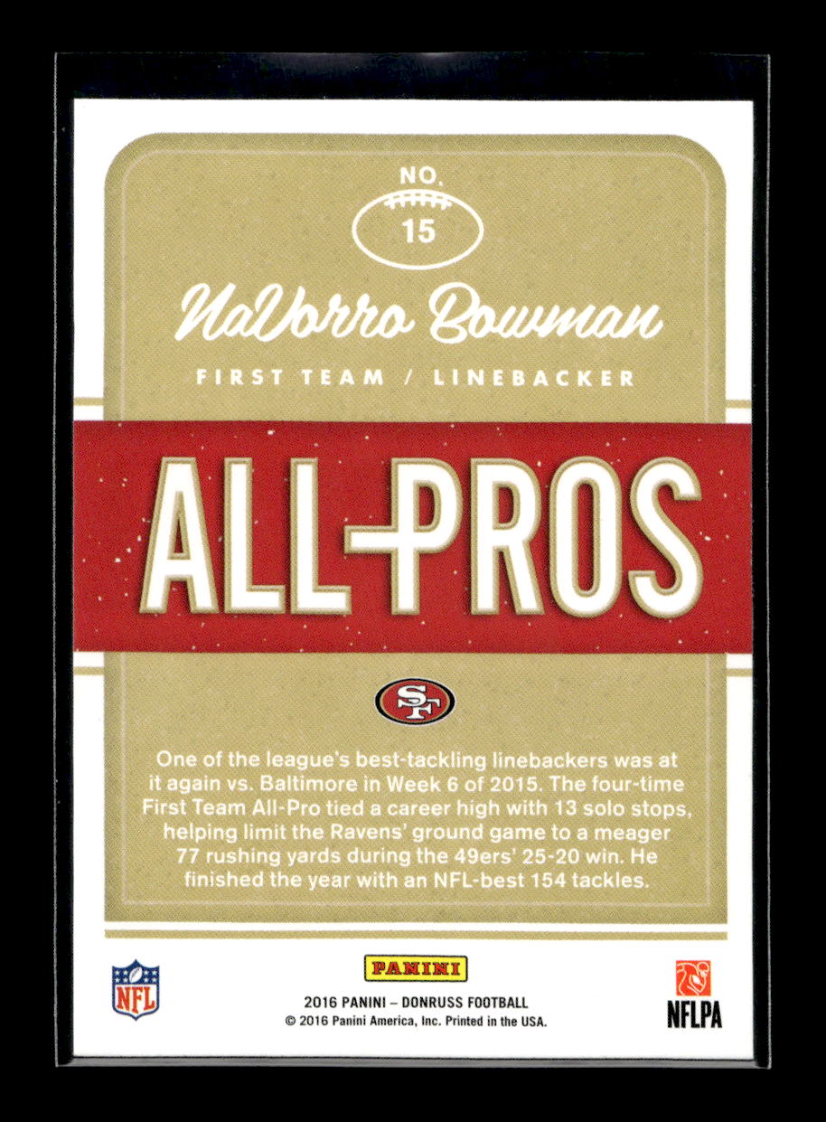 2016 Donruss All Pros #15 NaVorro Bowman (San Francisco 49ers)