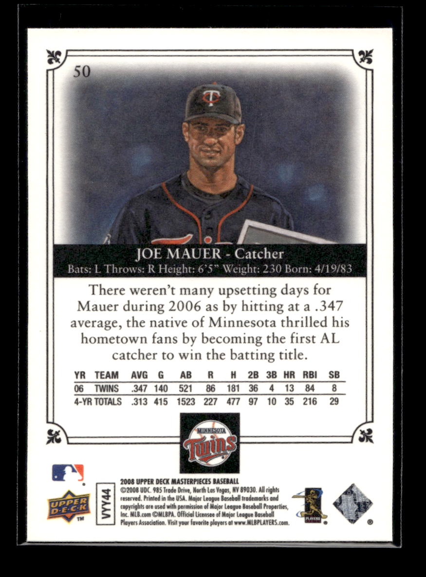 2008 UD Masterpieces #50 Joe Mauer (Minnesota Twins)