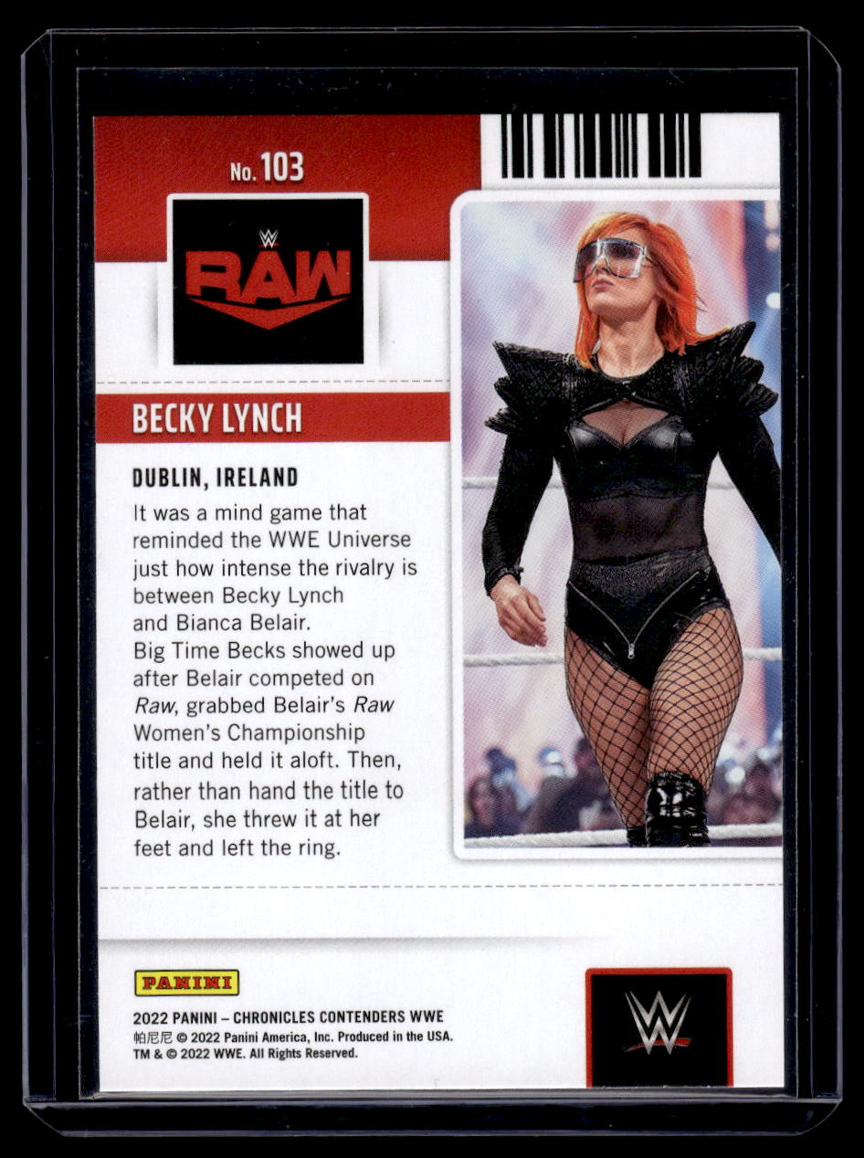 2022 Panini Chronicles WWE Contenders Season Ticket Becky Lynch #103