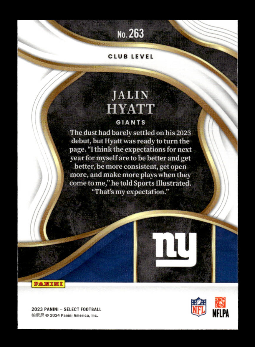 2023 Select #263 Jalin Hyatt Rookie (New York Giants)