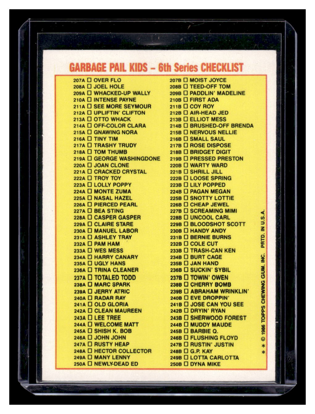 1987 Topps Garbage Pail Kids Hector Collector #248a