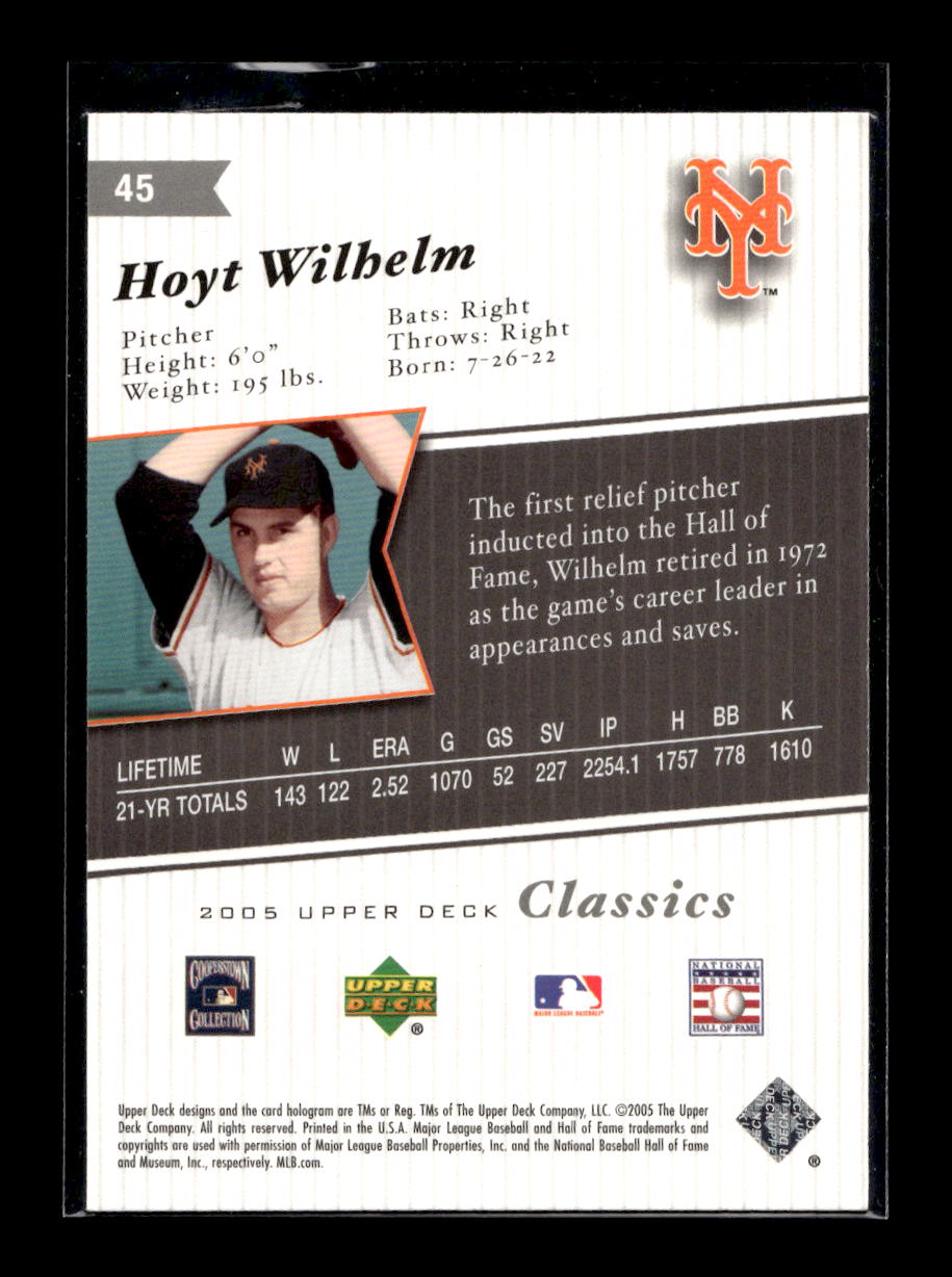 2005 Upper Deck Classics #45 Hoyt Wilhelm (New York Giants)
