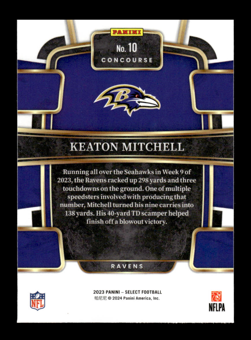 2023 Select #10 Keaton Mitchell Rookie (Baltimore Ravens)