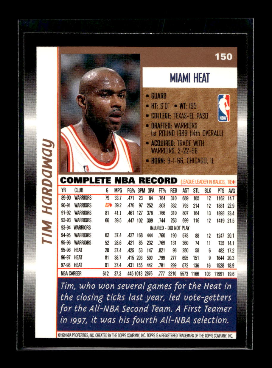 1998-99 Topps #150 Tim Hardaway (Miami Heat)
