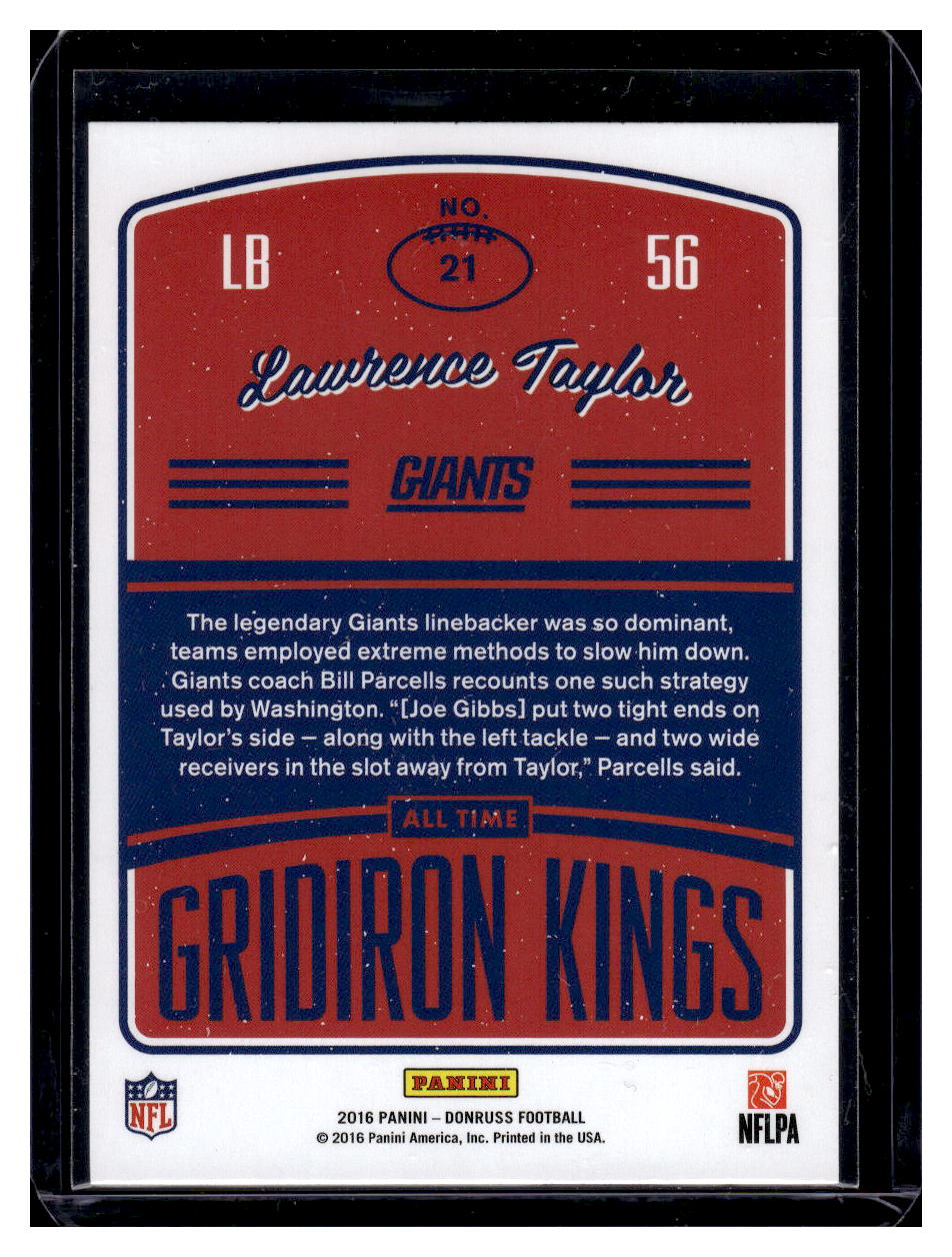 2016 Donruss "All-Time Gridiron Kings" #21 Lawrence Taylor (New York Giants)