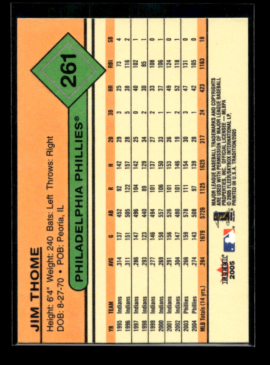 2005 Fleer Tradition #261 Jim Thome (Philadelphia Phillies)